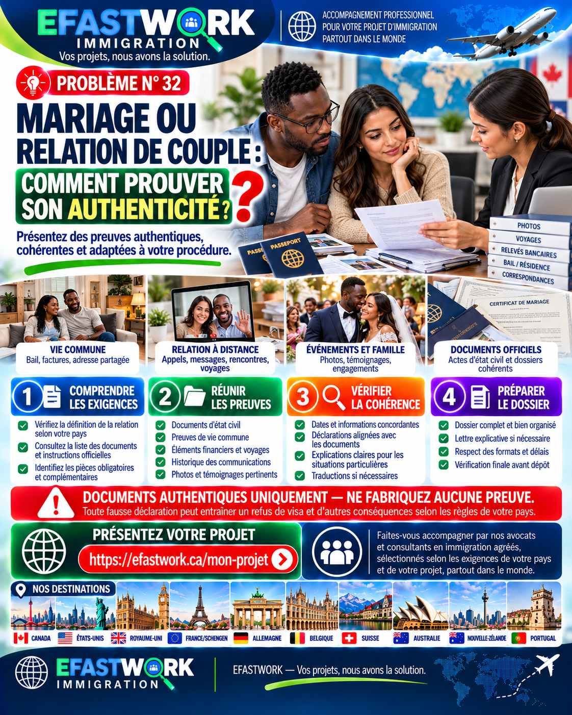 Mariage ou relation de couple : comment prouver son authenticité dans un dossier d’immigration ?