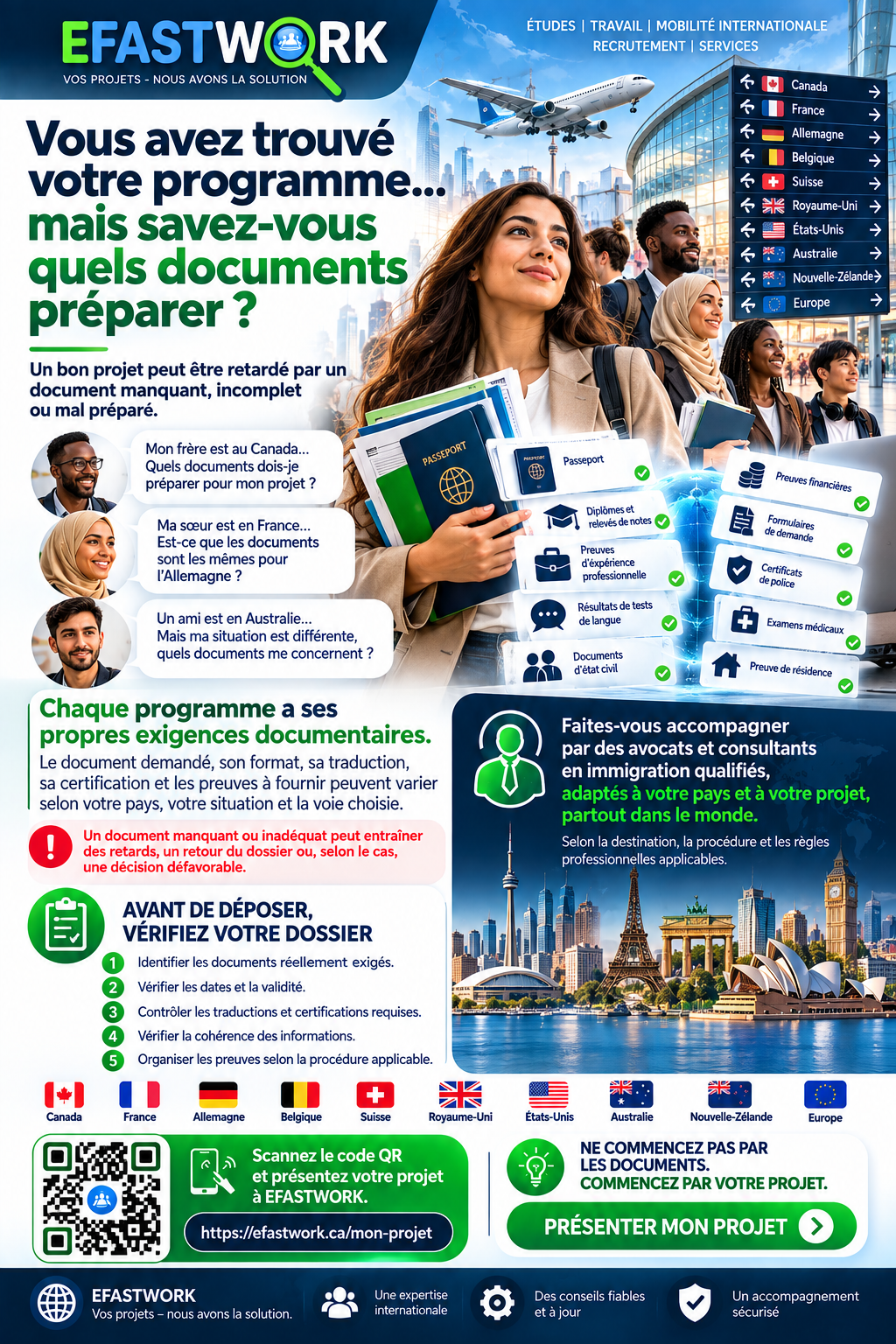Ne pas savoir quels documents préparer pour immigrer