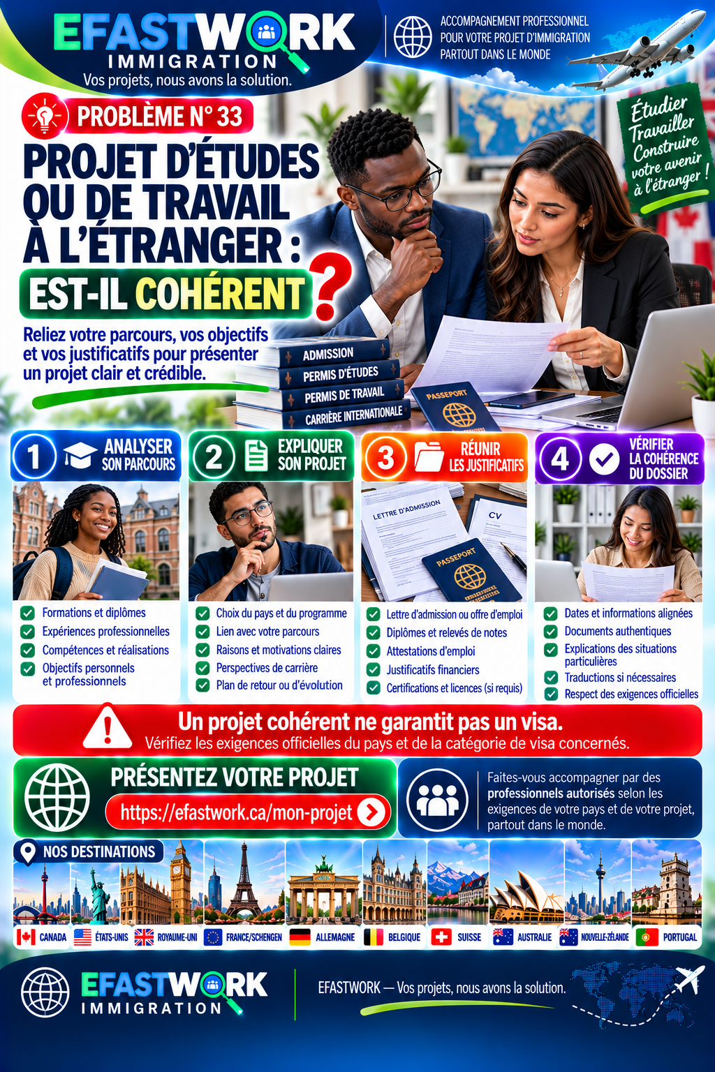 🎓💼 Immigration : comment démontrer la cohérence de son projet d’études ou de travail à l’étranger ?