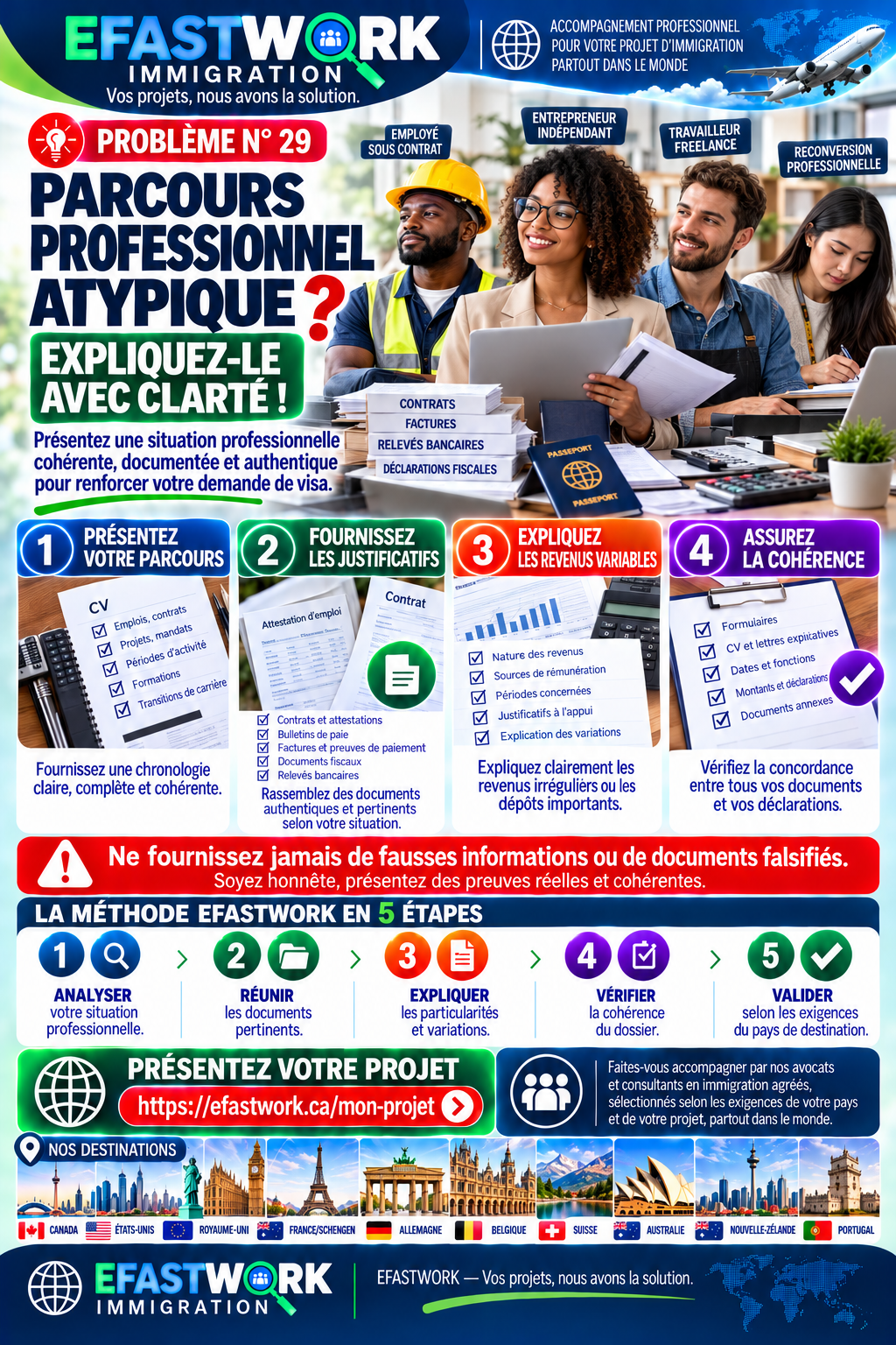 💼 Immigration : comment justifier une situation professionnelle atypique ou des revenus irréguliers dans une demande de visa ?